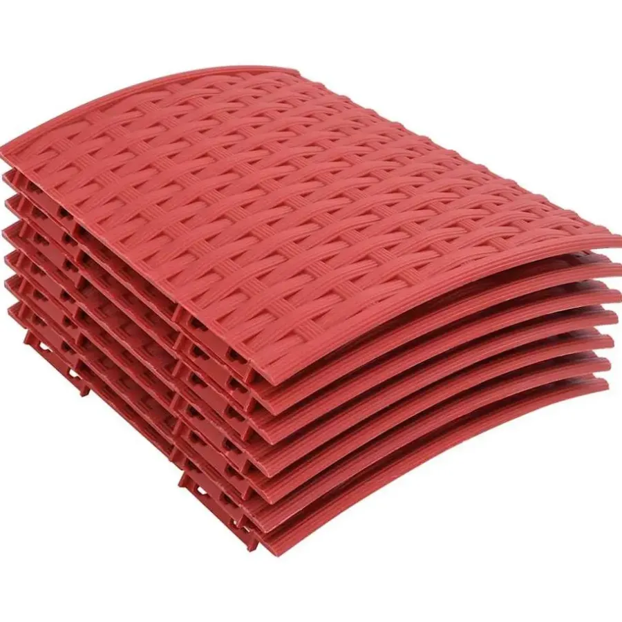 Kerstdecoratie-vidaXL - Kerstboomrok met geweven look Ø56x23 cm - Rood - Polypropeen