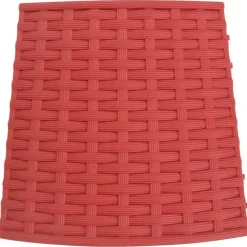 Kerstdecoratie-vidaXL - Kerstboomrok met geweven look Ø56x23 cm - Rood - Polypropeen