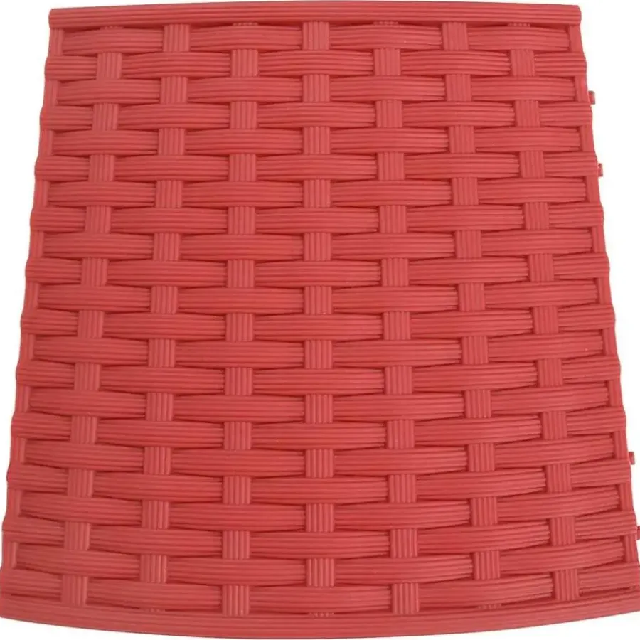 Kerstdecoratie-vidaXL - Kerstboomrok met geweven look Ø56x23 cm - Rood - Polypropeen