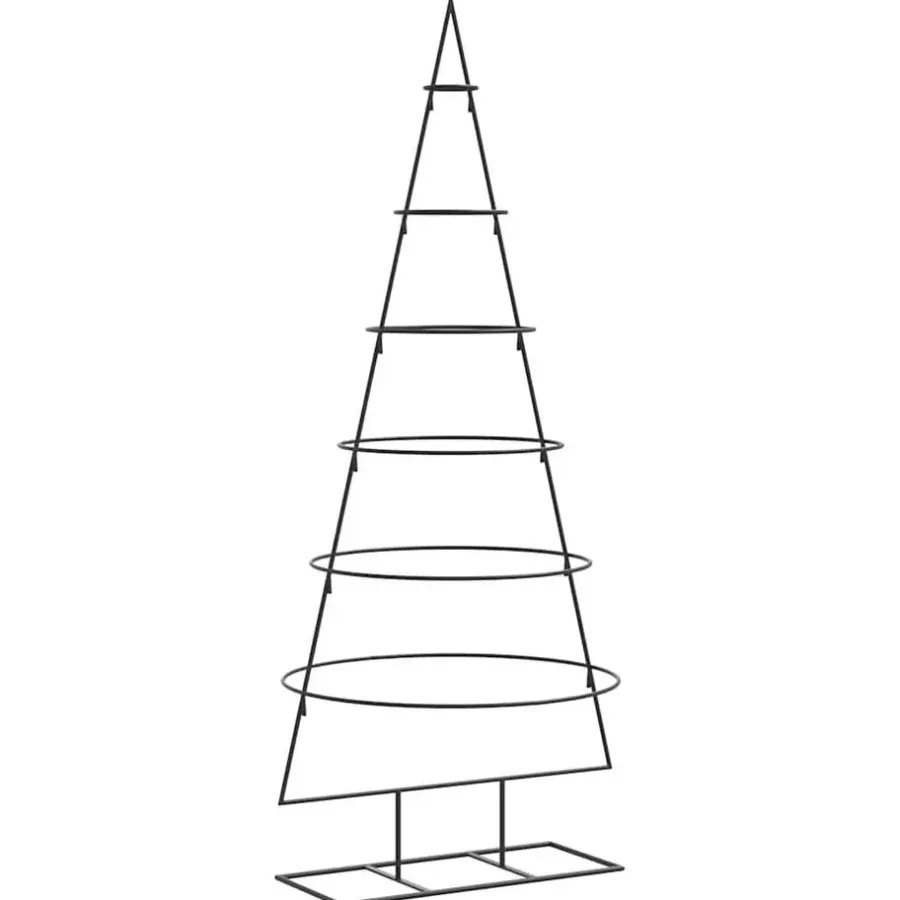 Kerstbomen-vidaXL - Kerstdecoratie kerstboom 65x60x150 cm - Zwart - Staal