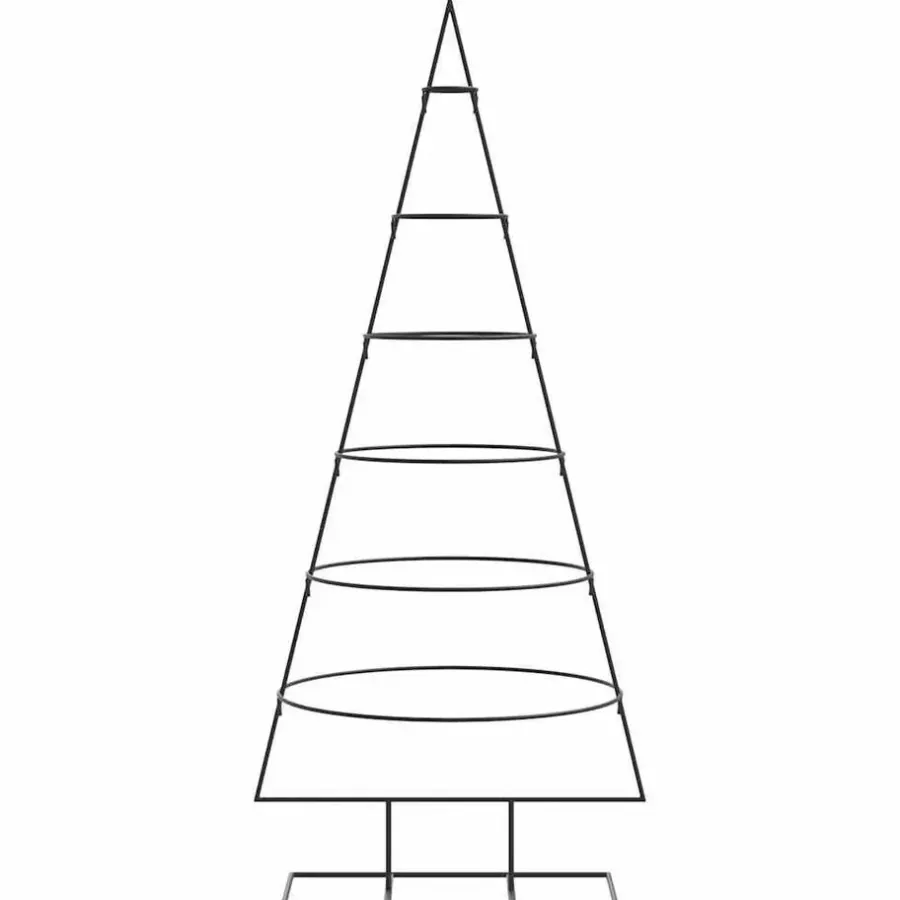 Kerstbomen-vidaXL - Kerstdecoratie kerstboom 65x60x150 cm - Zwart - Staal