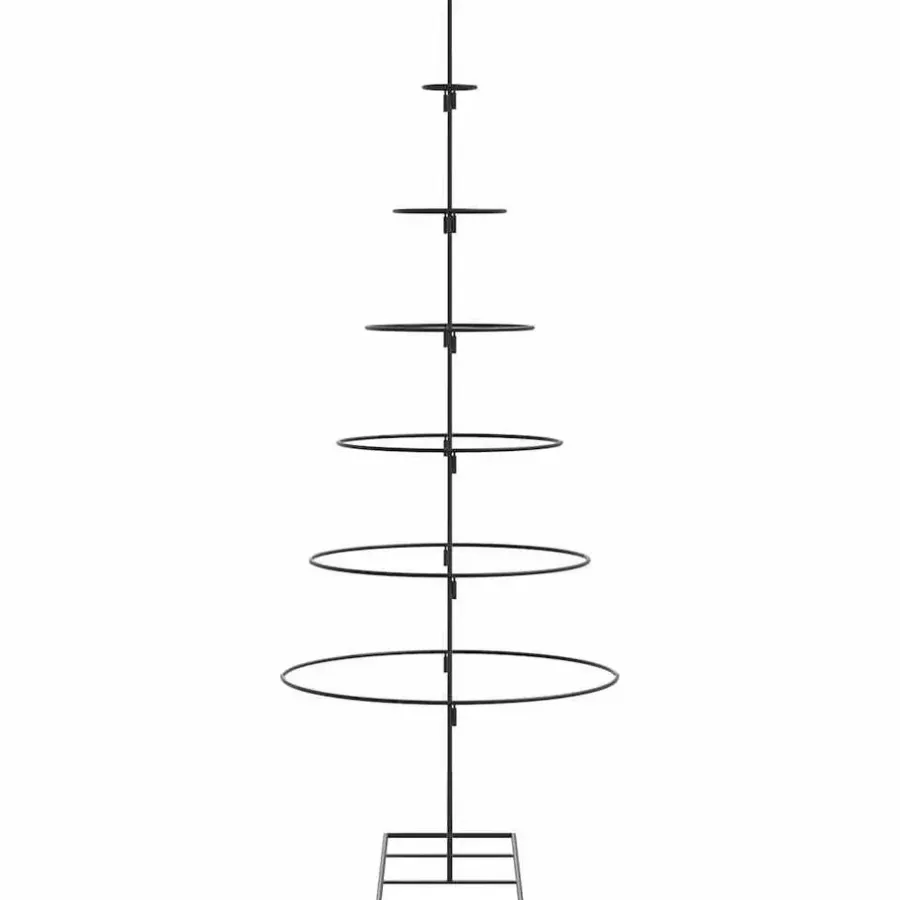 Kerstbomen-vidaXL - Kerstdecoratie kerstboom 65x60x150 cm - Zwart - Staal