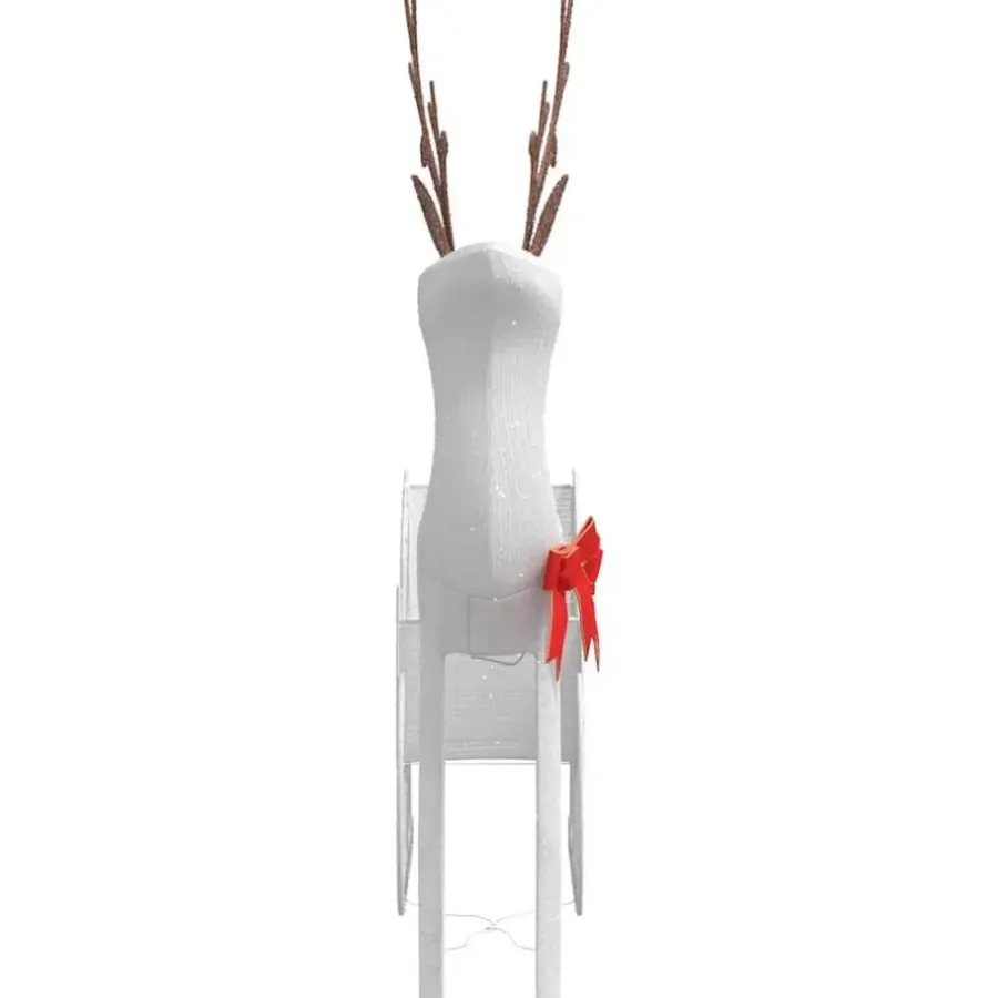 Kerstverlichting-vidaXL - Kerstdecoratie rendier en slee met LED's - Koudwit - Stof en metaal