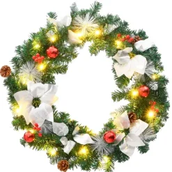 vidaXL - Kerstkrans - Green & white