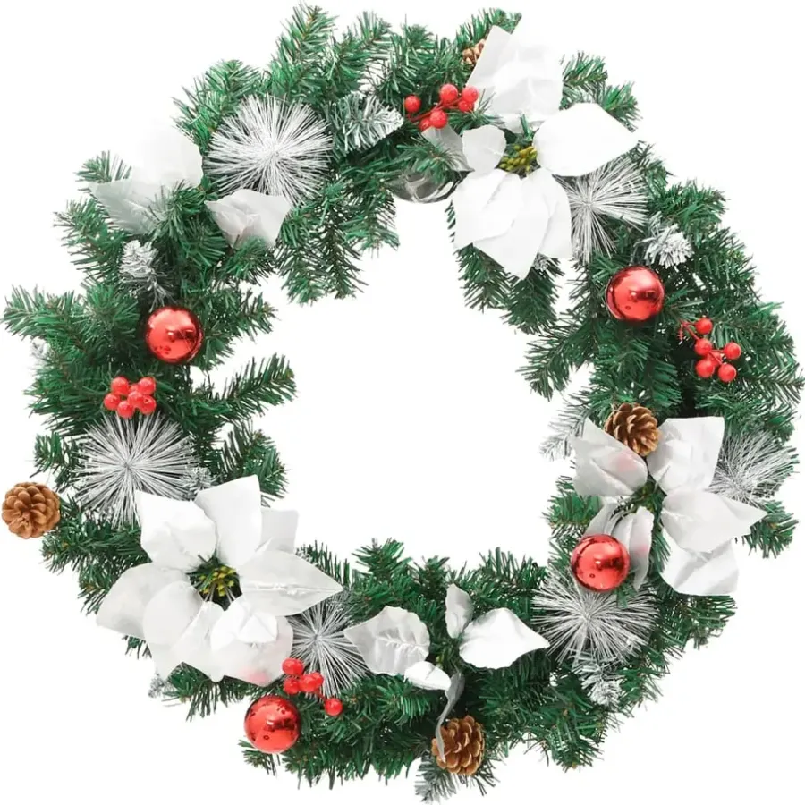 vidaXL - Kerstkrans - Green & white