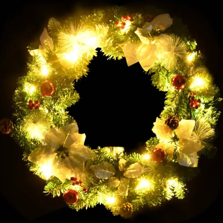 vidaXL - Kerstkrans - Green & white