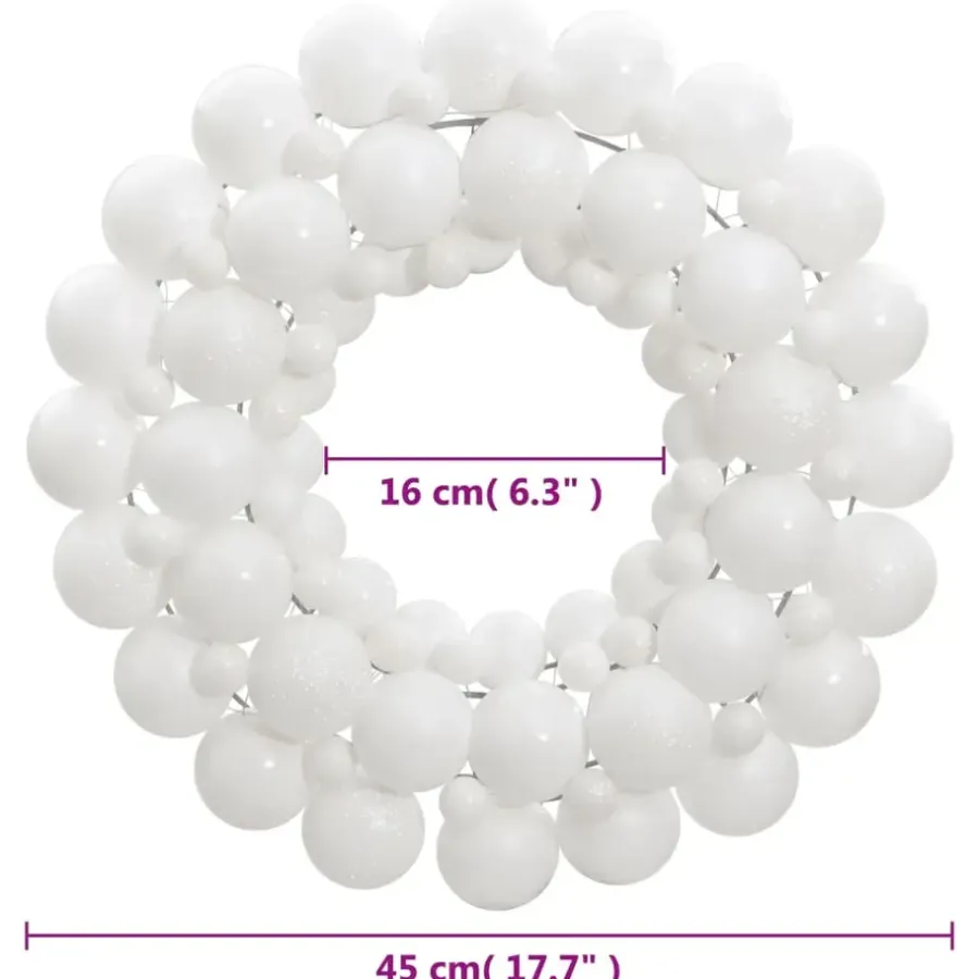 vidaXL - Kerstkrans - Wit - Polystyreen