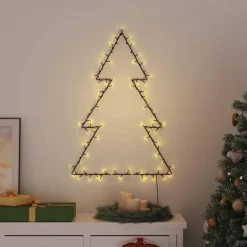 Kerstverlichting-vidaXL - Kerstverlichting kerstboom silhouet 63x90 cm - Warmwit - Kunststof