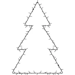 Kerstverlichting-vidaXL - Kerstverlichting kerstboom silhouet 63x90 cm - Warmwit - Kunststof