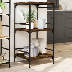 Trolleys-vidaXL - Keukentrolley - Bruin - Bewerkt hout