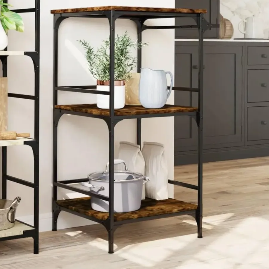 Trolleys-vidaXL - Keukentrolley - Bruin - Bewerkt hout