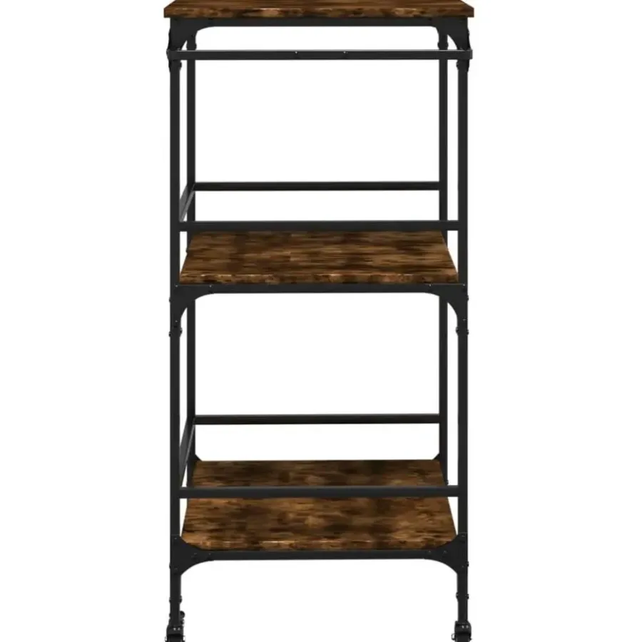 Trolleys-vidaXL - Keukentrolley - Bruin - Bewerkt hout