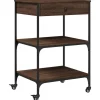 Trolleys-vidaXL - Keukentrolley - Bruin - Bewerkt hout