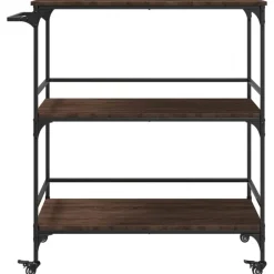 vidaXL - Keukentrolley - Bruin - Bewerkt hout