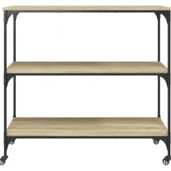 Trolleys-vidaXL - Keukentrolley - Bruin - Bewerkt hout