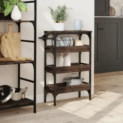 vidaXL - Keukentrolley - Bruin - Bewerkt hout