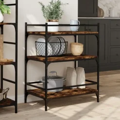 Trolleys-vidaXL - Keukentrolley - Bruin - Bewerkt hout
