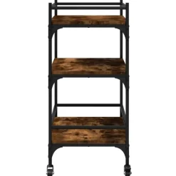 Trolleys-vidaXL - Keukentrolley - Bruin - Bewerkt hout