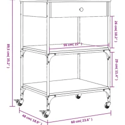 Trolleys-vidaXL - Keukentrolley - Bruin - Bewerkt hout