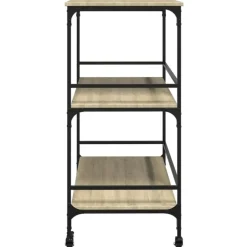 Trolleys-vidaXL - Keukentrolley - Bruin - Bewerkt hout