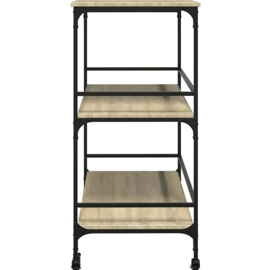 Trolleys-vidaXL - Keukentrolley - Bruin - Bewerkt hout