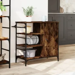 vidaXL - Keukentrolley - Bruin - Bewerkt hout