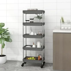 Trolleys-vidaXL - Keukentrolley - Grijs - IJzer