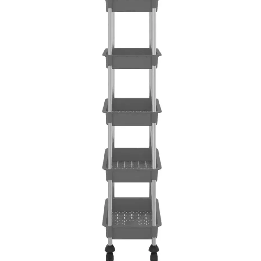 Trolleys-vidaXL - Keukentrolley - Grijs - IJzer