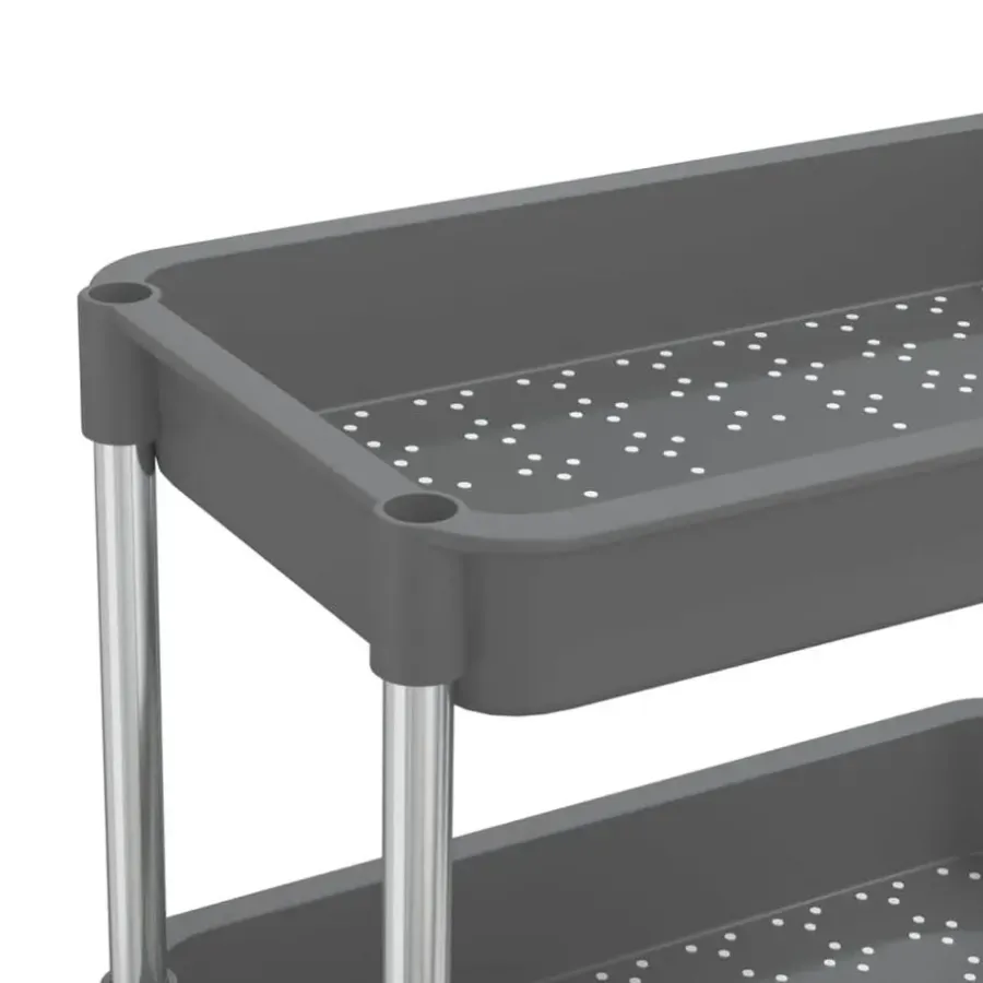 Trolleys-vidaXL - Keukentrolley - Grijs - IJzer