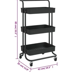 Trolleys-vidaXL - Keukentrolley - Zwart - IJzer