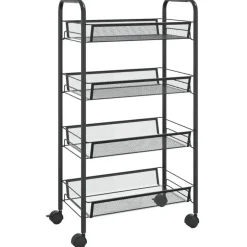 Trolleys-vidaXL - Keukentrolley - Zwart - IJzer - 46 x 26 x 85 cm