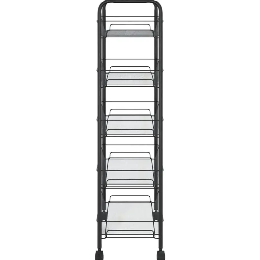 vidaXL - Keukentrolley - Zwart - IJzer - 46 x 26 x 105 cm