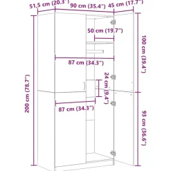 vidaXL - Kledingkast - Bruin - Bewerkt hout
