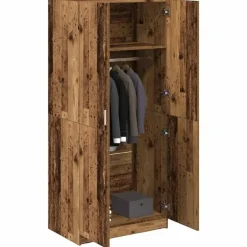 vidaXL - Kledingkast - Bruin - Bewerkt hout