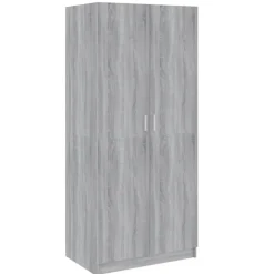 vidaXL - Kledingkast - Grijs - Bewerkt hout