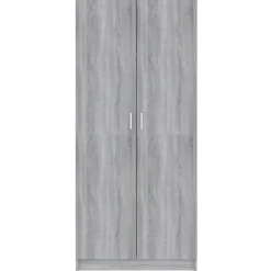 vidaXL - Kledingkast - Grijs - Bewerkt hout