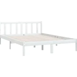 vidaXL - Klein Tweepersoonsbed frame - Wit - Massief grenenhout - 140x200 cm