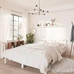 vidaXL - Klein Tweepersoonsbed frame - Wit - Massief grenenhout - 140x200 cm