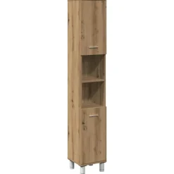 Hoge Kasten-vidaXL - Kolomkast met 2 deuren 2 vakken - Artisan eiken - Hout - 30x30x179 cm