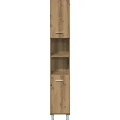Hoge Kasten-vidaXL - Kolomkast met 2 deuren 2 vakken - Artisan eiken - Hout - 30x30x179 cm