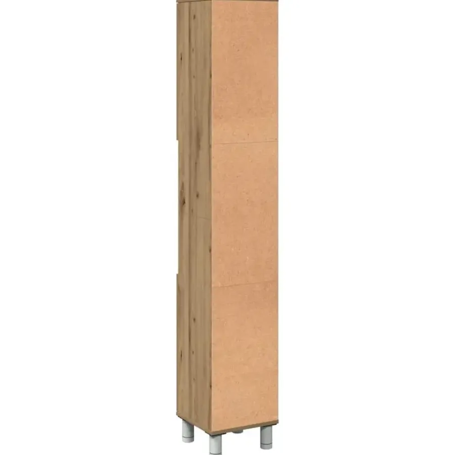 Hoge Kasten-vidaXL - Kolomkast met 2 deuren 2 vakken - Artisan eiken - Hout - 30x30x179 cm