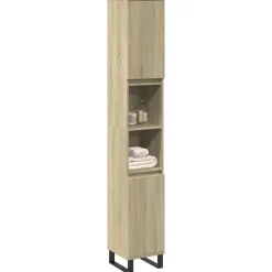 vidaXL - Kolomkast met 2 deuren 2 vakken - Sonoma eiken - Hout - 30x30x190 cm