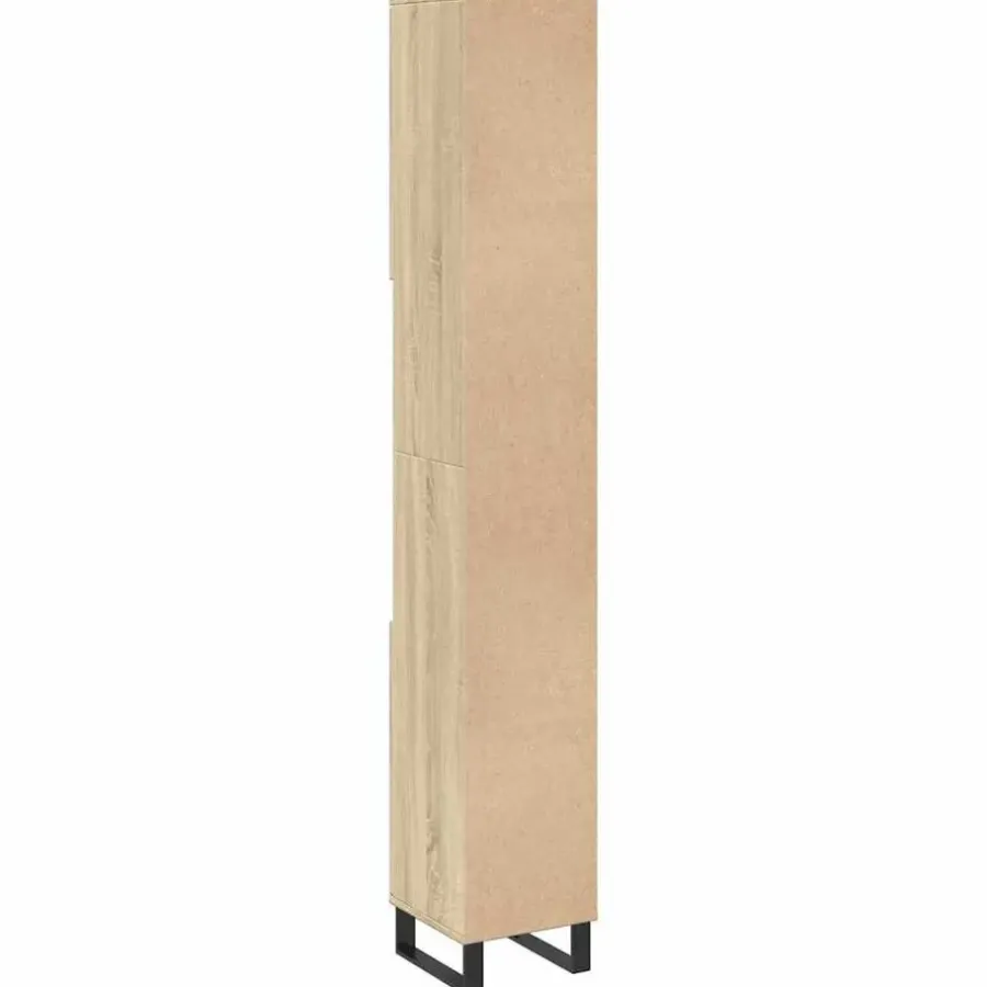 vidaXL - Kolomkast met 2 deuren 2 vakken - Sonoma eiken - Hout - 30x30x190 cm