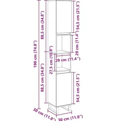 vidaXL - Kolomkast met 2 deuren 2 vakken - Sonoma eiken - Hout - 30x30x190 cm