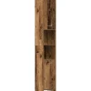 Hoge Kasten-vidaXL - Kolomkast met 2 deuren 2 vakken - Zwart eiken - Hout - 30x30x183.5 cm