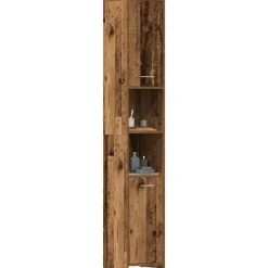 Hoge Kasten-vidaXL - Kolomkast met 2 deuren 2 vakken - Zwart eiken - Hout - 30x30x183.5 cm