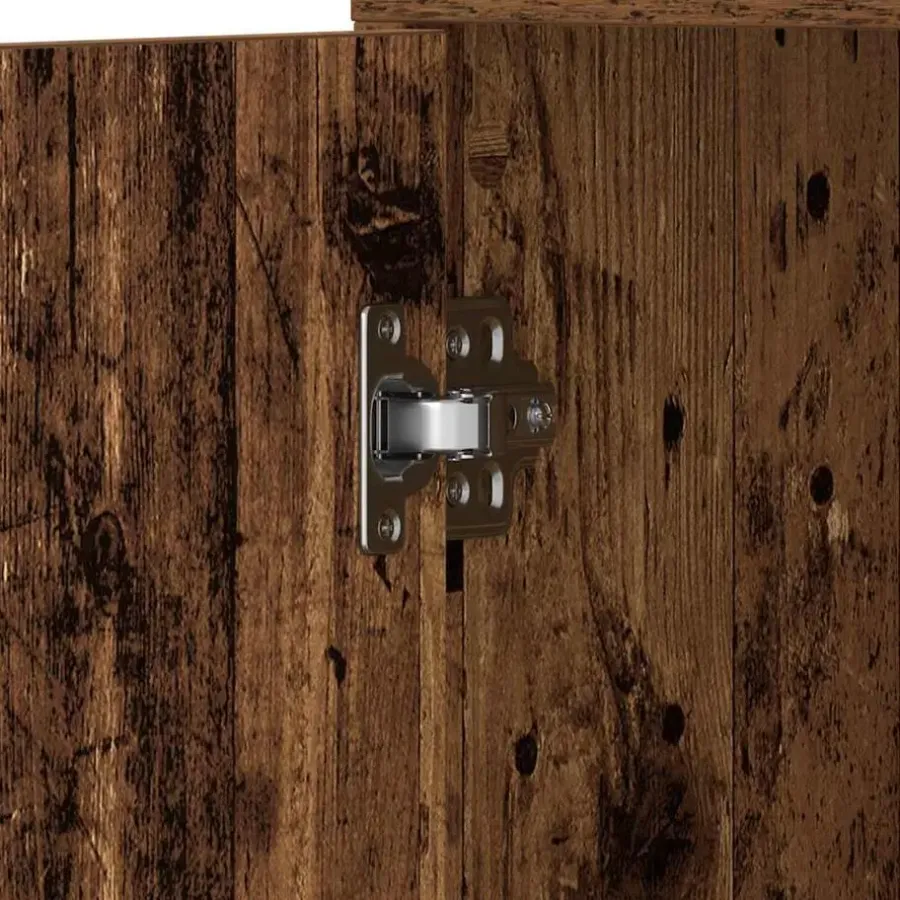 Hoge Kasten-vidaXL - Kolomkast met 2 deuren 2 vakken - Zwart eiken - Hout - 30x30x183.5 cm