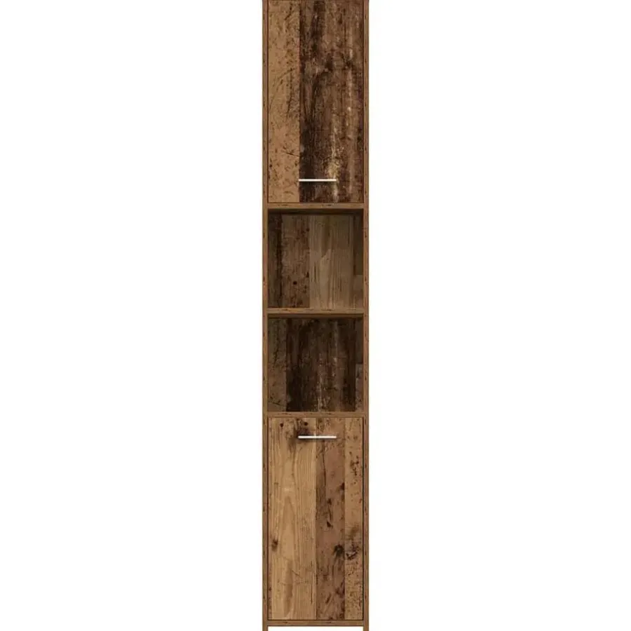 Hoge Kasten-vidaXL - Kolomkast met 2 deuren 2 vakken - Zwart eiken - Hout - 30x30x183.5 cm
