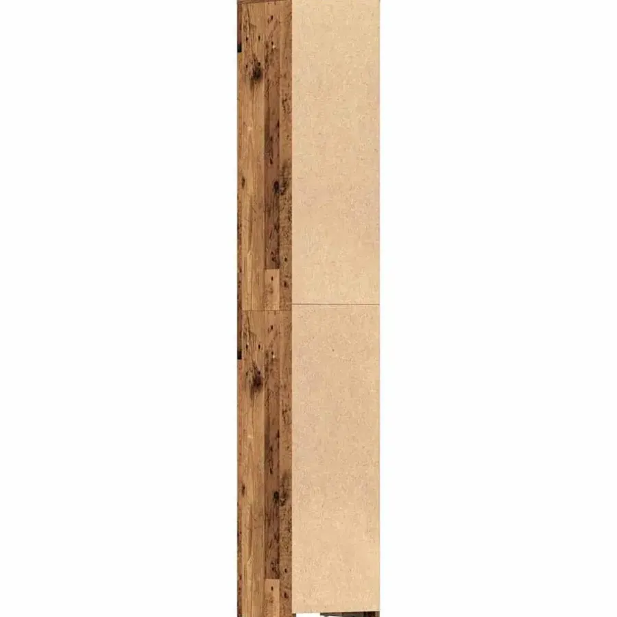Hoge Kasten-vidaXL - Kolomkast met 2 deuren 2 vakken - Zwart eiken - Hout - 30x30x183.5 cm
