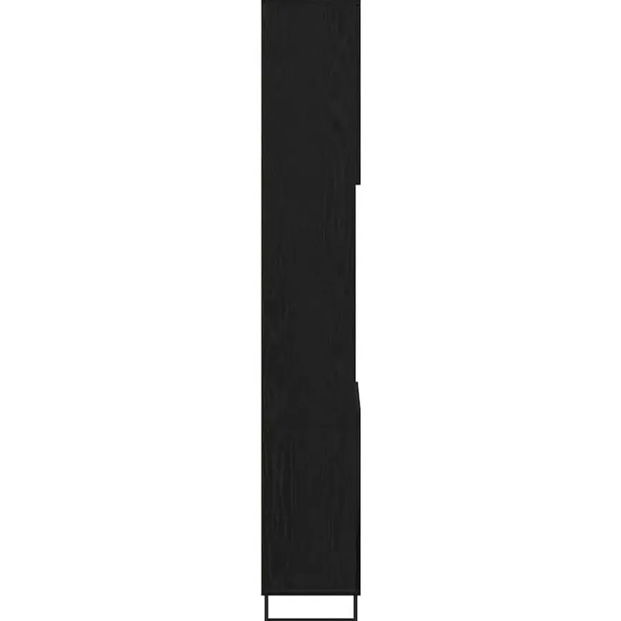 Hoge Kasten-vidaXL - Kolomkast met 2 deuren 2 vakken - Zwart eiken - Hout - 30x30x190 cm